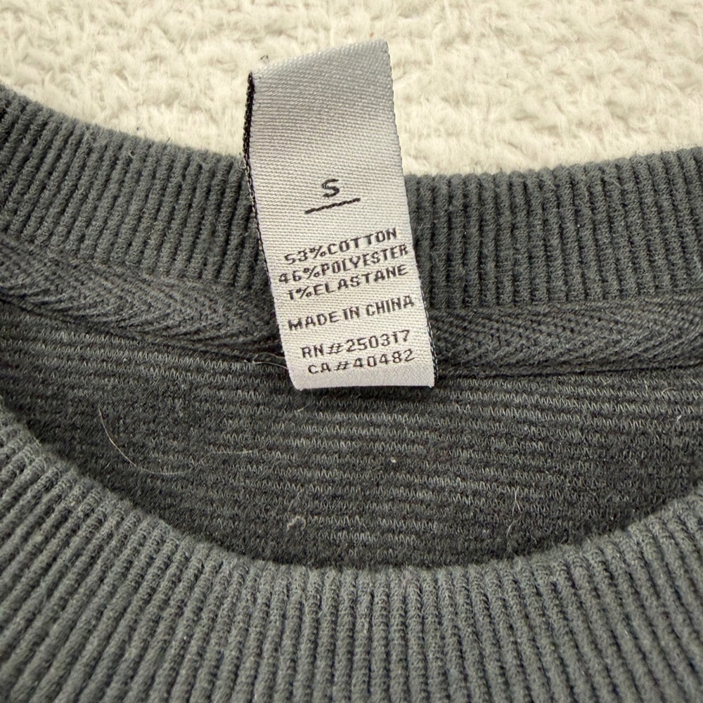 Varley Womens Ribbed Side Zip Crewneck Sweatshirt Charcoal Grey Small - Picture 4 of 9